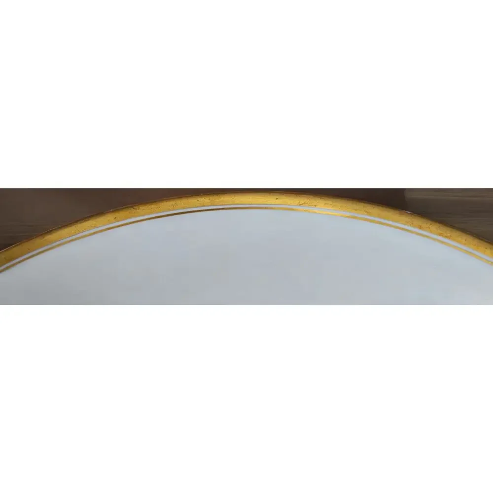 Set of 8 White Porcelain Gold Encrusted Rim 7